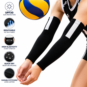 Women UPF30 Sun Protection <b>Arm</b> <b>Sleeves</b> Breathable 4 Way Stretch Quick Dry Color Block Sports Covers - Product Image 1