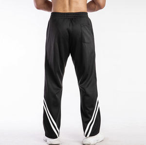 Pantalon de jogging décontracté pour homme, coupe décontractée, jambe droite, style streetwear américain, en molleton épais rayé, avec cordon de serrage, grandes tailles - Product Image 5