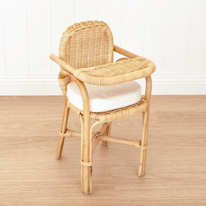 Toddler role playing toys rattan cane feeding chair for <b>dolls</b> top quality <b>doll</b> high chairs - Product Image 1