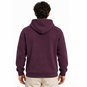 Sudadera con Capucha de Punto Waffle para Hombre, Manga Larga, Térmica, Informal, Deportiva, de Invierno, Estilo Urbano, Sudadera con Capucha Personalizada, Ropa al por Mayor - Product Image 4