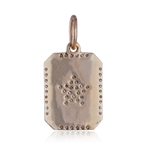 Colgante de Estrella de Oro Amarillo de 14k con Diamantes Naturales Pavé y Corte Baguette, Joyería al por Mayor - Product Image 3