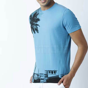 Camiseta de hombre con estampado DTG de último estilo, 100% algodón, MOQ bajo, corte holgado, alta calidad, para venta en línea. - Product Image 1