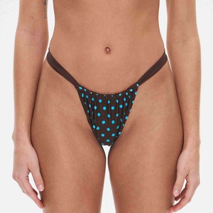 Hot Selling Solid Woven <b>Triangle</b> <b>Bikini</b> Top With Plunge Neck High Waist Mesh Thong Wrap 2 Piece Women Beachwear <b>Bikini</b> <b>Set</b> - Product Image 3