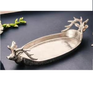 Bandeja de Servicio de Metal con Acabado Niquelado para Restaurantes y Hoteles, Decoración para Mesa de Comedor en el Hogar y Hotel - Product Image 5