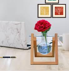 Small Wooden <b>Table</b> Flower Vase Propagation Decor <b>Plant</b> Holder for Home Office Living Room - Product Image 3