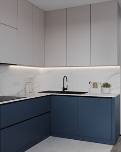 Meubles de maison de style américain Sanyang, design moderne en bois MDF, porte sans cadre, armoire de cuisine RTA - Product Image 4