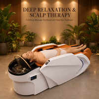 Table de massage et de lavage capillaire 2-en-1 pour spa, avec système de circulation d'eau, idéale pour salons de beauté
