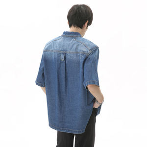 Camisas de Mezclilla de Manga Corta para Hombre, de Alta Calidad, a la Moda, de Fábrica OEM - Product Image 4