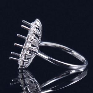 แหวนเงินแท้ 925 ชุบทอง 18K รูปไข่ แบบเซมิเม้าท์ สำหรับใส่พลอย ประดับเพชร CZ สำหรับผู้หญิง ขายส่งเครื่องประดับคุณภาพสูง สินค้ามาใหม่ - Product Image 5