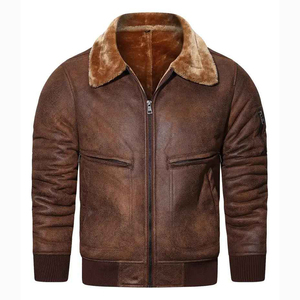 Veste d'hiver pour homme en cuir de vache noir de haute qualité, écologique, respirante et coupe-vent / Vestes en cuir du Pakistan Maximize - Product Image 1