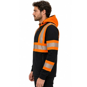 Sweat à capuche de sécurité haute visibilité pour hommes, imperméable et réfléchissant, avec impression de logo personnalisé pour la sécurité hivernale - Product Image 4