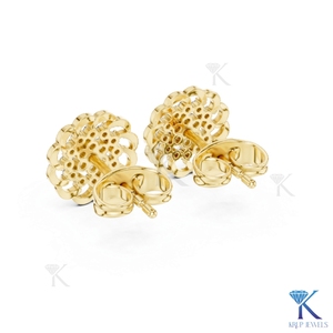 Lab Grown Diamond Sunburst Floral <b>Stud</b> Earrings Multi Stone Cluster 14K/18K Solid Gold Fine Women's Jewelry Party Anniversary - Product Image 5