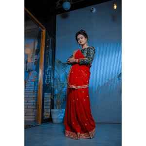 Saree de soirée avec broderie et miroir pour vêtements de club - Product Image 3