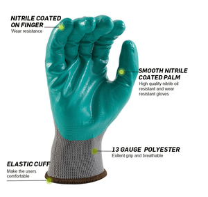 Guantes de Trabajo de Nitrilo Duraderos, Textura Lisa, Agarre Antideslizante, Absorción de Humedad, 10 mil de Grosor, para Uso General, Ensamblaje y Empaquetado - Product Image 6