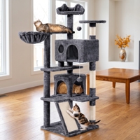 Arbre à chat en bois robuste avec base renforcée anti-basculement
