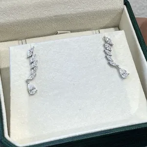 Pendientes de diamantes cultivados en laboratorio con corte pera y marquesa de 2.20 quilates, E F VS1, oro blanco de 14K, joyería fina para mujer - Product Image 6