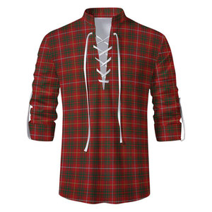 Chemise à manches longues pour homme de haute qualité, motif tartan écossais Dalzell, style Ghillie à lacets, chemise décontractée Jacobite 2026 - Product Image 2