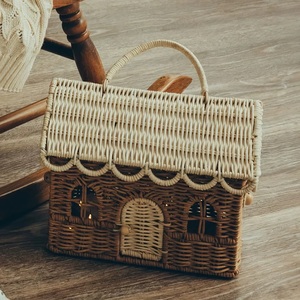 Wholesale High Quality Handcrafted Cottage House Shaped Rattan Storage <b>Basket</b> Suitable for Baby Nursery Storage - Product Image 5