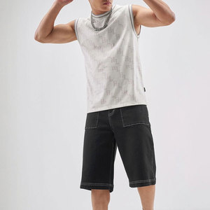 เสื้อกล้ามเจอร์ซีย์สีขาวคอกลมแบบไม่มีแขนลายตัวอักษรพิมพ์ลาย New York ทรงปกติ สวมใส่สบายๆ - Product Image 3