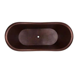 Bañera de cobre hecha a mano, bañera independiente moderna, bañera de baño de forma ovalada, bañera decorativa de cobre. - Product Image 2