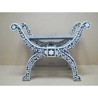 Tabouret Jenny de luxe haut de gamme en incrustation d'os fait à la main en noir Chaise Romain Incrustation d'os Tabouret Jenny Console d'incrustation d'os