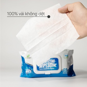 Ecowipes 60 Đếm Gói Không Dệt Khử Trùng Khăn Lau Ướt Giết 99.99% Vi Trùng Cho Cơ Thể Và Tay Làm Sạch - Product Image 3
