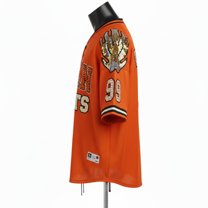 เสื้อยืดผู้ชายผ้าฝ้าย 100% ทรงหลวม พิมพ์ลาย เสื้อเบสบอลชาย ระบายอากาศได้ดี แต่งผ้าตาข่ายโพลีเอสเตอร์ ปักเลื่อม โลโก้เชนีลแบบกำหนดเอง - Product Image 3