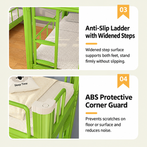 Lit superposé en métal rose pour enfants avec barrières de sécurité, lit double stable et peu encombrant pour la chambre des enfants - Product Image 6