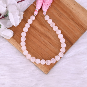 Ishu Gems Pierre précieuse naturelle de quartz rose, 21,9 grammes, perles facettées de 8x8 mm, brin de 8 pouces pour la fabrication de bijoux |   Fil de fer à une brin - Product Image 5