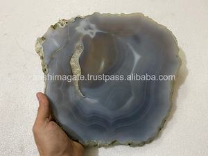 ขายส่งสีเทาอาเกตหินแก้วไวน์จานรองแก้ว - Product Image 2