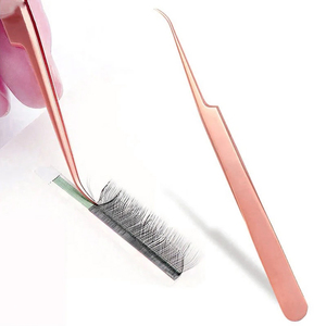 Pinces à cils de précision durables antistatiques en acier inoxydable avec logo personnalisé pour extensions de cils, durables - Product Image 1