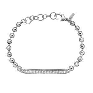 Diamond Bar <b>Bracelets</b> Pave Set Round Lab Grown 7Inch Ball Beaded Chain 14K 18K <b>Solid</b> Gold Minimalist Luxury Wedding Fine Jewelry - Product Image 3