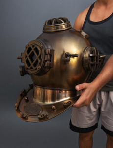 Réplica del Casco de Buceo Mark V de la Marina de los Estados Unidos de 18 Pulgadas, Casco de Buceo Antiguo de Metal, Decoración Náutica Marítima Coleccionable - Product Image 3