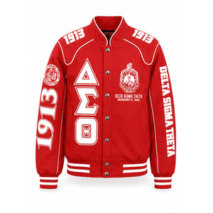 Veste universitaire Delta Sigma Theta, lettres grecques brodées rouges, style preppy 1913, manteau décontracté pour homme - Product Image 2
