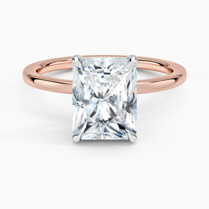 Anillo de compromiso de moissanita de corte radiante de 2 quilates con banda retorcida, anillo nupcial solitario - Product Image 3
