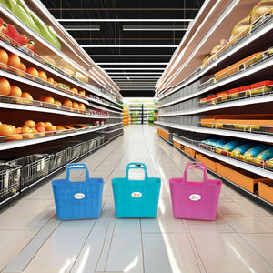 Canasta de Compras Rectangular ABC de Plástico de Grado Alimenticio, Multiusos, Resistente, Ecológica, para Supermercados y Tiendas de Conveniencia - Product Image 2