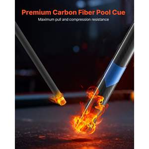 Professional 1-Piece 58-Inch 19 oz Carbon Fiber Pool Cue Stick Bakelite Pressed Cue Tip ABS Connection <b>Snooker</b> <b>Billiards</b> Cues - Product Image 2