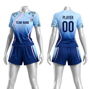 Ensemble maillot et short de rugby pour femme, vente en gros, sublimation intégrale, maillot interlock à manches courtes pour femme, modèle Evasion - Product Image 1