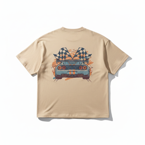 Camiseta Gráfica Personalizada 100% Algodón para Hombre |   Camiseta Oversize de Streetwear con Estampado de Coche de Carreras |   Fabricante OEM ODM - Product Image 1
