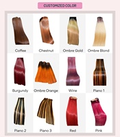 Extensions de cheveux vietnamiens Remy, lisses comme des miroirs, durables, de couleur personnalisée, solides, saines, de qualité supérieure, à double trame, fabriquées à la machine