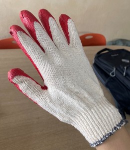 Gants en latex naturel semi-enduits vietnamiens, épaisseur moyenne, doublure en coton, design tricoté de sécurité, ambidextres, pour le jardinage - Product Image 2