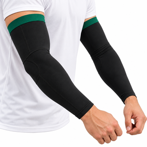Manches de compression sportives respirantes anti-UV UPF 50+ noires pour hommes et femmes - Product Image 2
