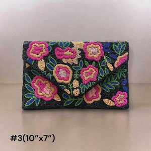 Bolsos de hombro con cuentas de semillas bordadas a la moda monederos de embrague con cuentas - Product Image 2