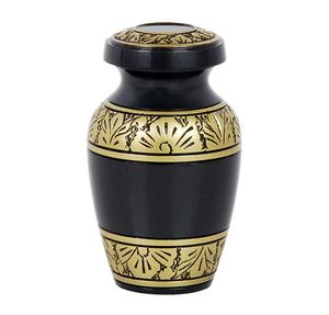 Urna Funeraria de Estilo Europeo con Grabado Floral Dorado, Urna para Cenizas de Adultos, Diseños Personalizables - Product Image 1