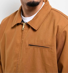 Chaqueta de Lona Delgada de Alta Calidad, Resistente al Viento, Diseño Personalizado OEM, Estilo Vintage, Cuello Alto con Cierre, Chaqueta de Trabajo Usada, Tallas Grandes para Hombre - Product Image 4