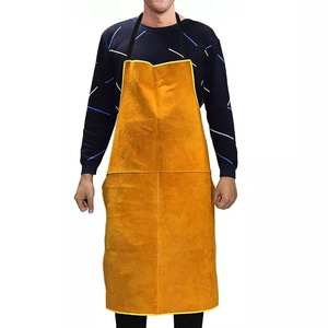 Tablier de soudeur sans manches en cuir de vachette fendu, résistant à la chaleur, ignifuge, pour la lutte contre les incendies, résistant à l'huile, durable - Product Image 1