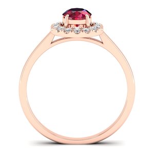 แหวนเพชรทรงกลม REYES แบบกำหนดเอง ทองคำแท้ 14K ประดับเพชร IGI Certified พร้อมพลอยทับทิม 0.5 กะรัต ของขวัญวันครบรอบ เครื่องประดับชั้นดี - Product Image 4