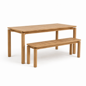Table à manger en teck à lattes, bois massif, pour extérieur, patio, jardin, restaurant, hôtel, resort, fabricant de meubles, Indonésie, OEM, ODM, commerce - Product Image 4