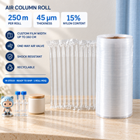 Film de protection transparent gonflable en PA/PE recyclable 45µm 250m/rouleau, emballage plastique amortissant antichoc à colonnes d'air Klem