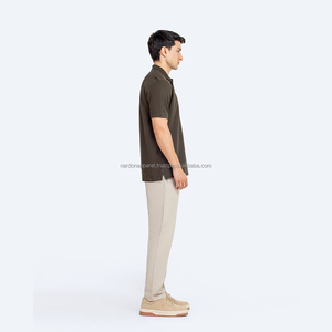 Nardon Apparel Polo de punto para hombre Camisa de punto ahuecada Polo de manga corta de punto con textura - Product Image 1
